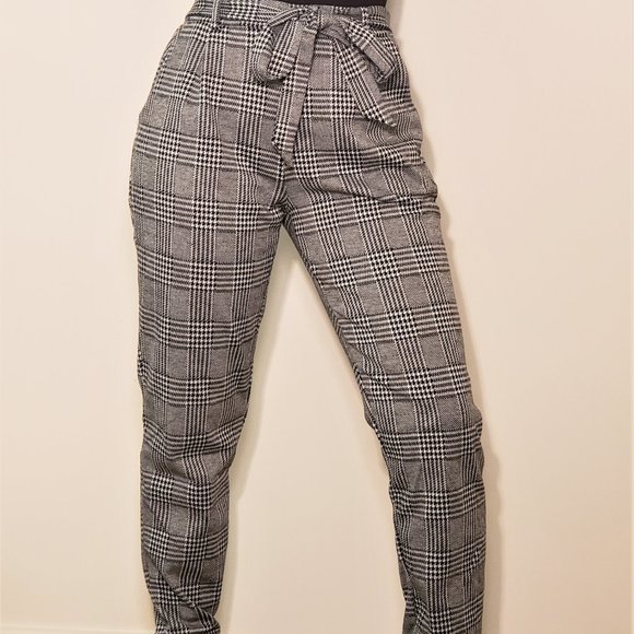 Coco and Main Plaid Tie Pants - Picture 3 of 3